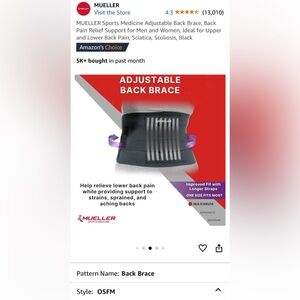 Adjustable Back Brace, Back Pain Relief Support for Men and Women-OSFM